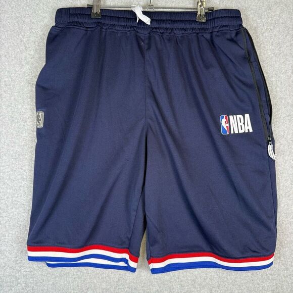 Vintage Y2K NBA Men's Large Blue White Red Athletic Basketball Shorts - Picture 1 of 7